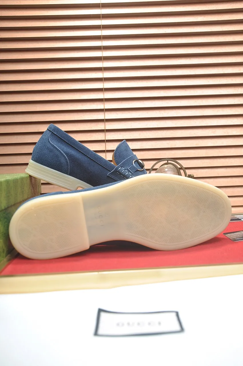 Men's shoes 💰440💶【GUCCI】 (High-end Niuli) New 🍀Gucci* - top version Gucci classic casual leather shoes! It is made of imported original cowhide and has a comfortable first layer of cowhide lining! Original wear-resistant rubber outsole! High quality products! Code number 38-44!
